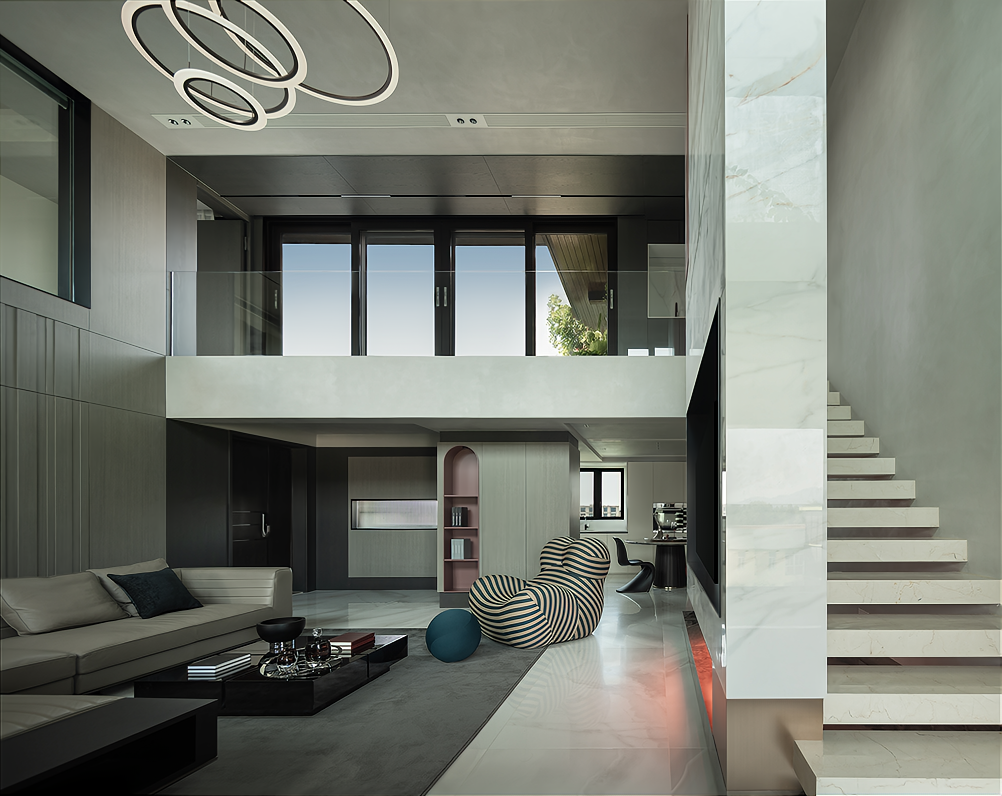 320㎡简约跃层丨中国浙江丨杭州一则空间设计-14