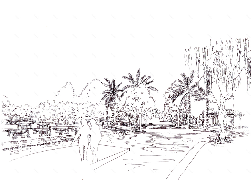 棕榈山景观草图丨EgyptCairo丨OKO PLAN Landscape-15