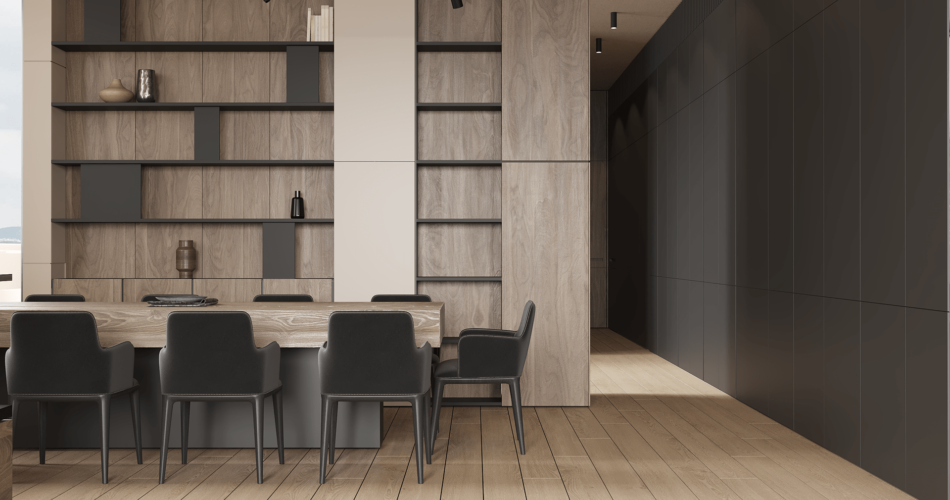 乌克兰知名设计工作室 Sergey Makhno 打造胡桃木高级灰极简空间-7