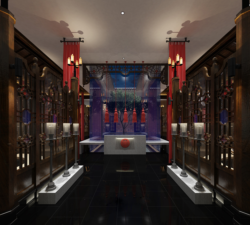 餐厅设计效果图中餐厅餐厅包间包房小吃店面馆工业主题餐厅-15