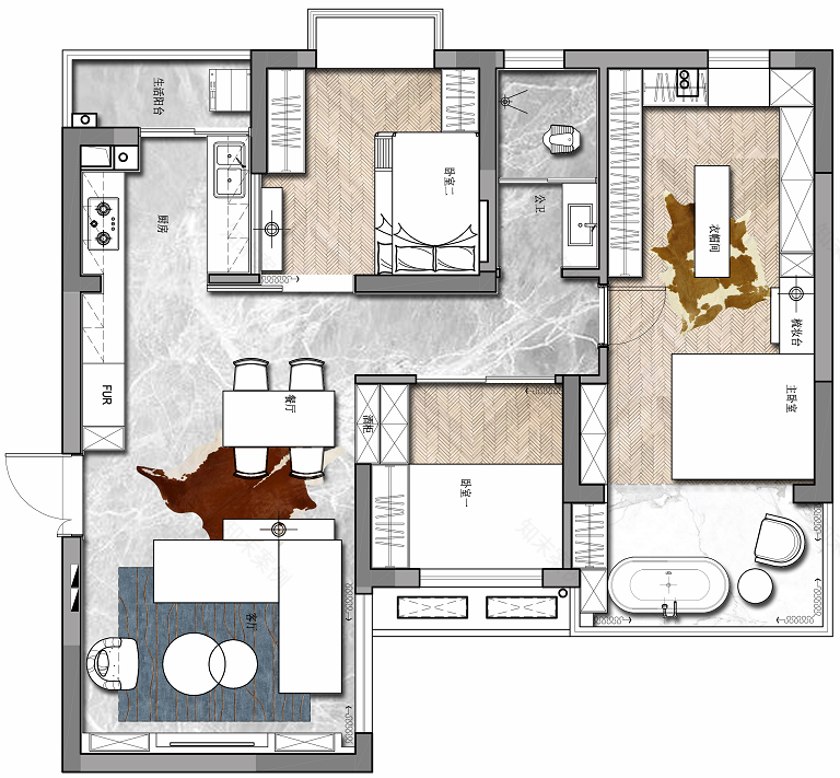帕克水岸轻奢风,女性独享的优雅空间-9