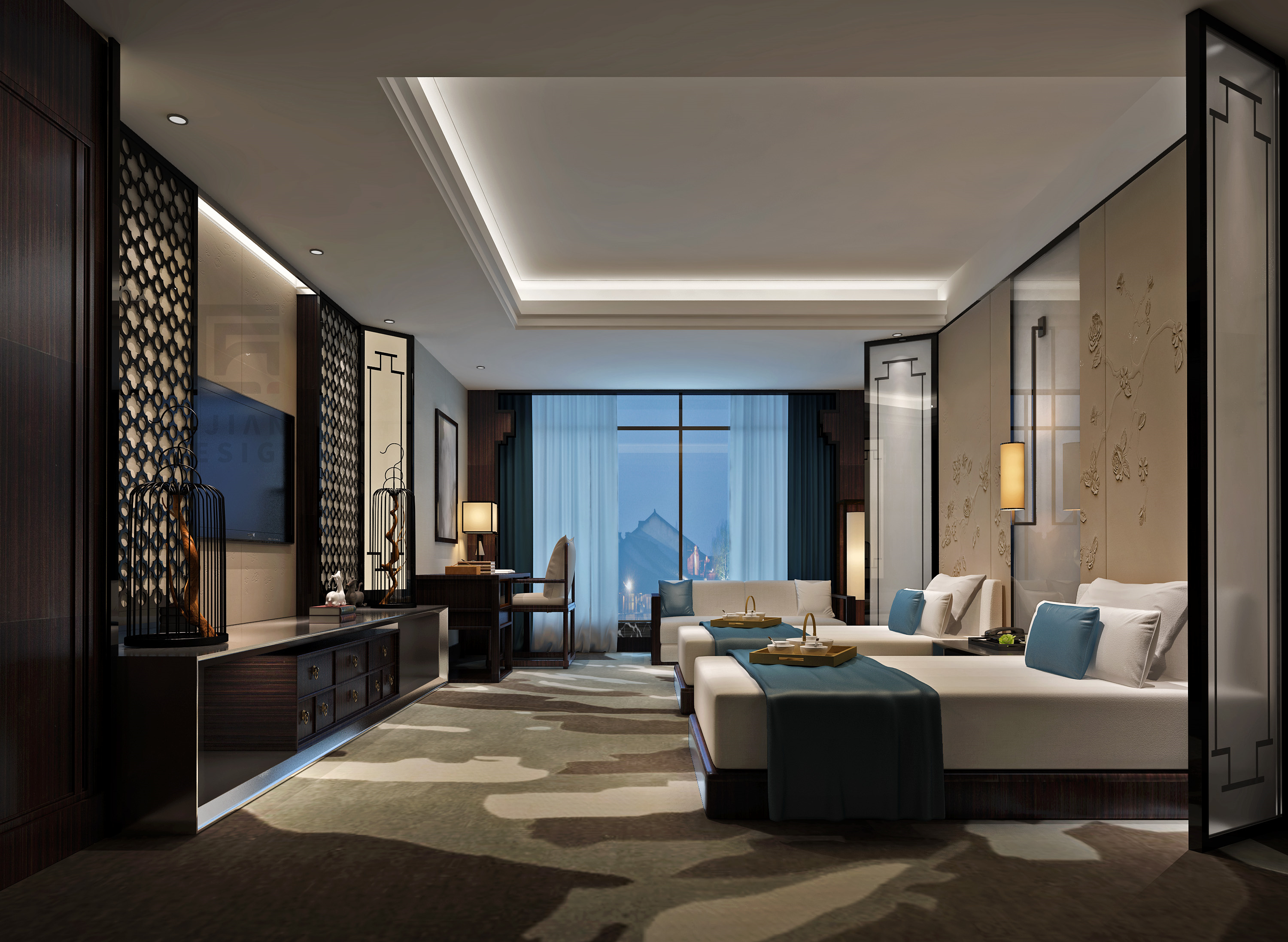 细谈——新中式酒店宾馆设计-5