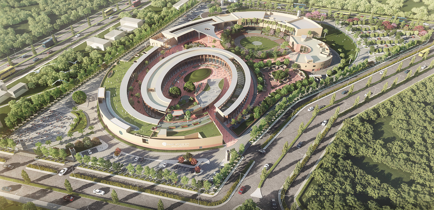 印度红拱螺旋城市市集-Avadh Shilpgram / Archohm Consults-5