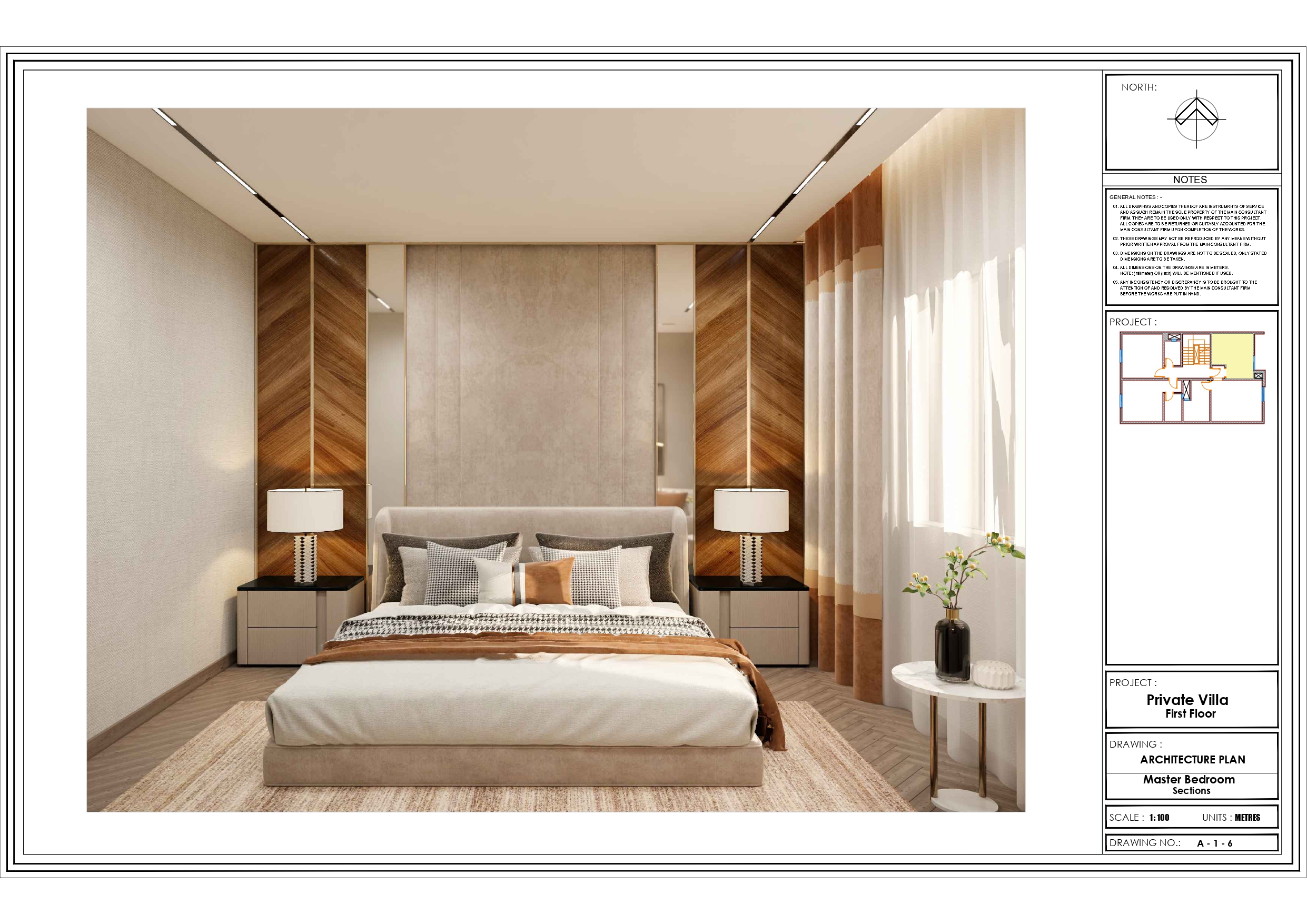 Working Drawings of masterbedroom in ksa-3