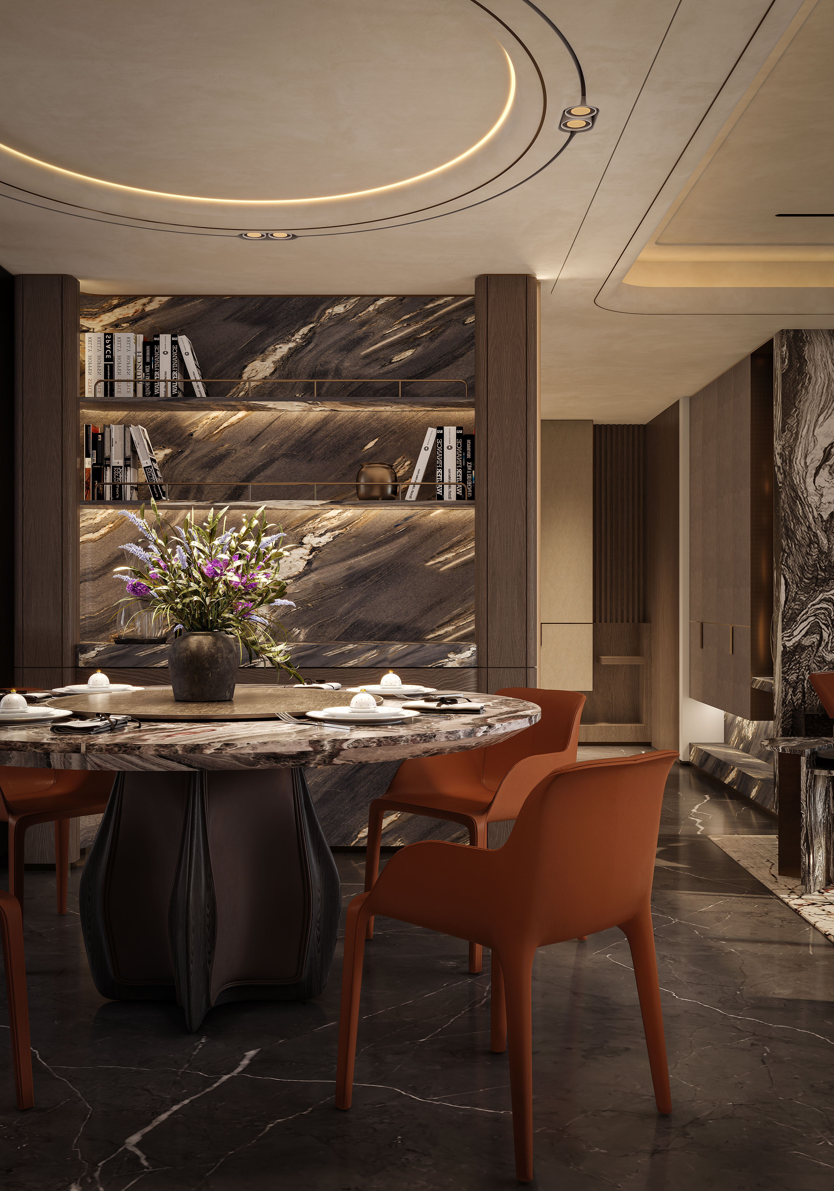 深色材质 × 对话空间  写实渲染项目丨Three Parts Blank-18