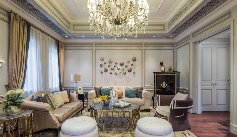 简美风格中的蓝金搭配——桃花源别墅G户型售楼处设计-11