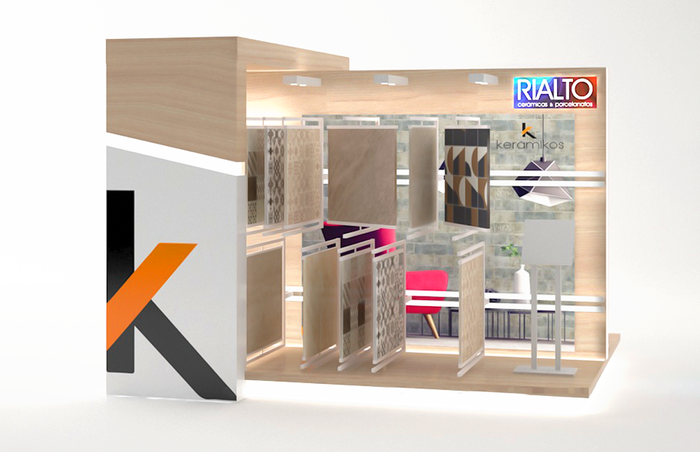 瓷质砖交互式展示架设计-1