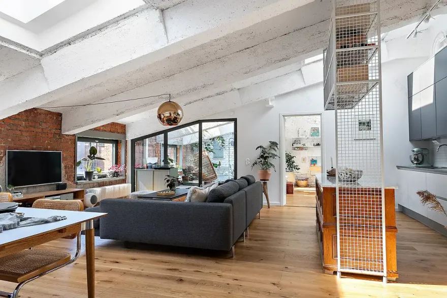 瑞典工业风设计公寓,顶楼露台成亮点-8