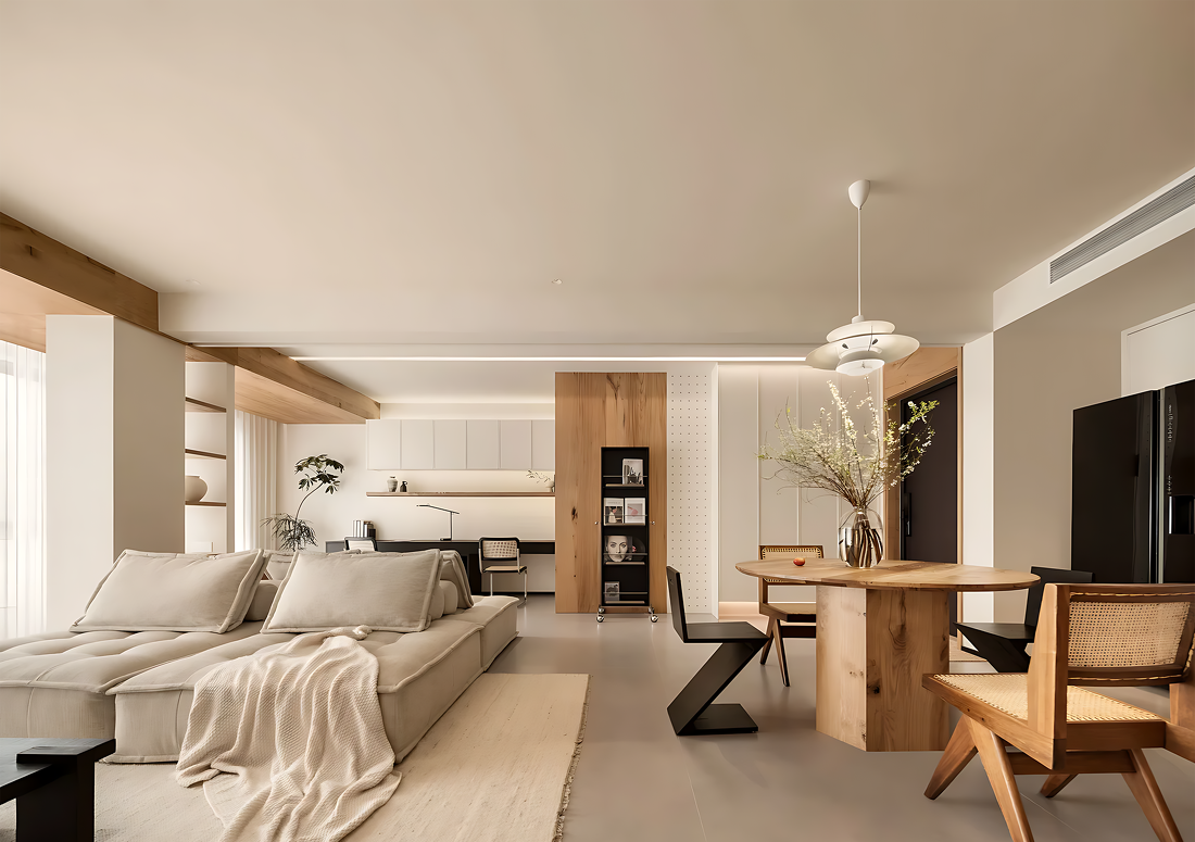 奶油原木风温馨小户型之家设计-7