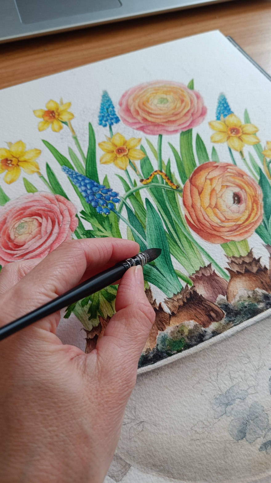 Spring bouquet in an antique vase-5