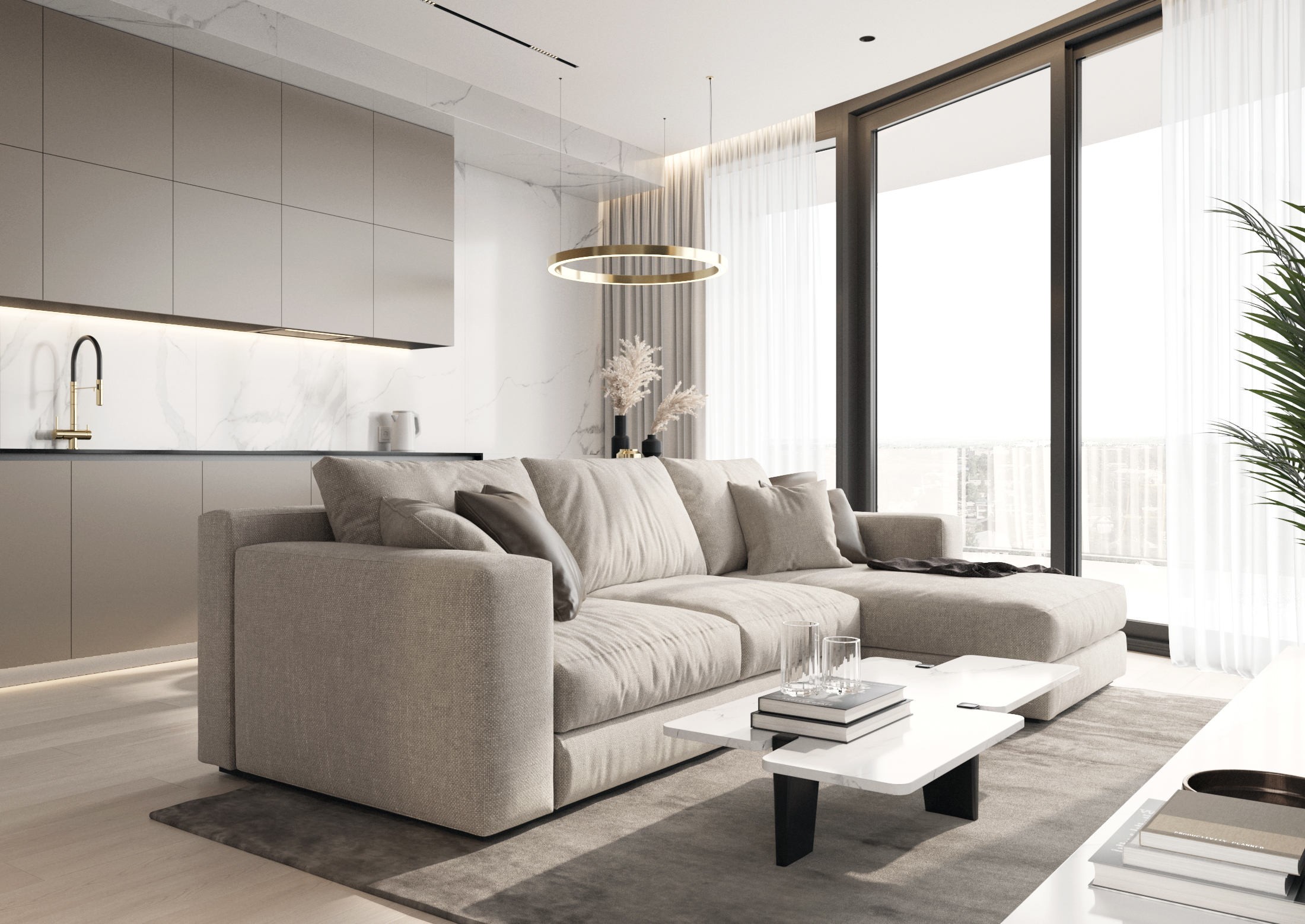 95㎡浅色系公寓设计 既舒适又精致-5