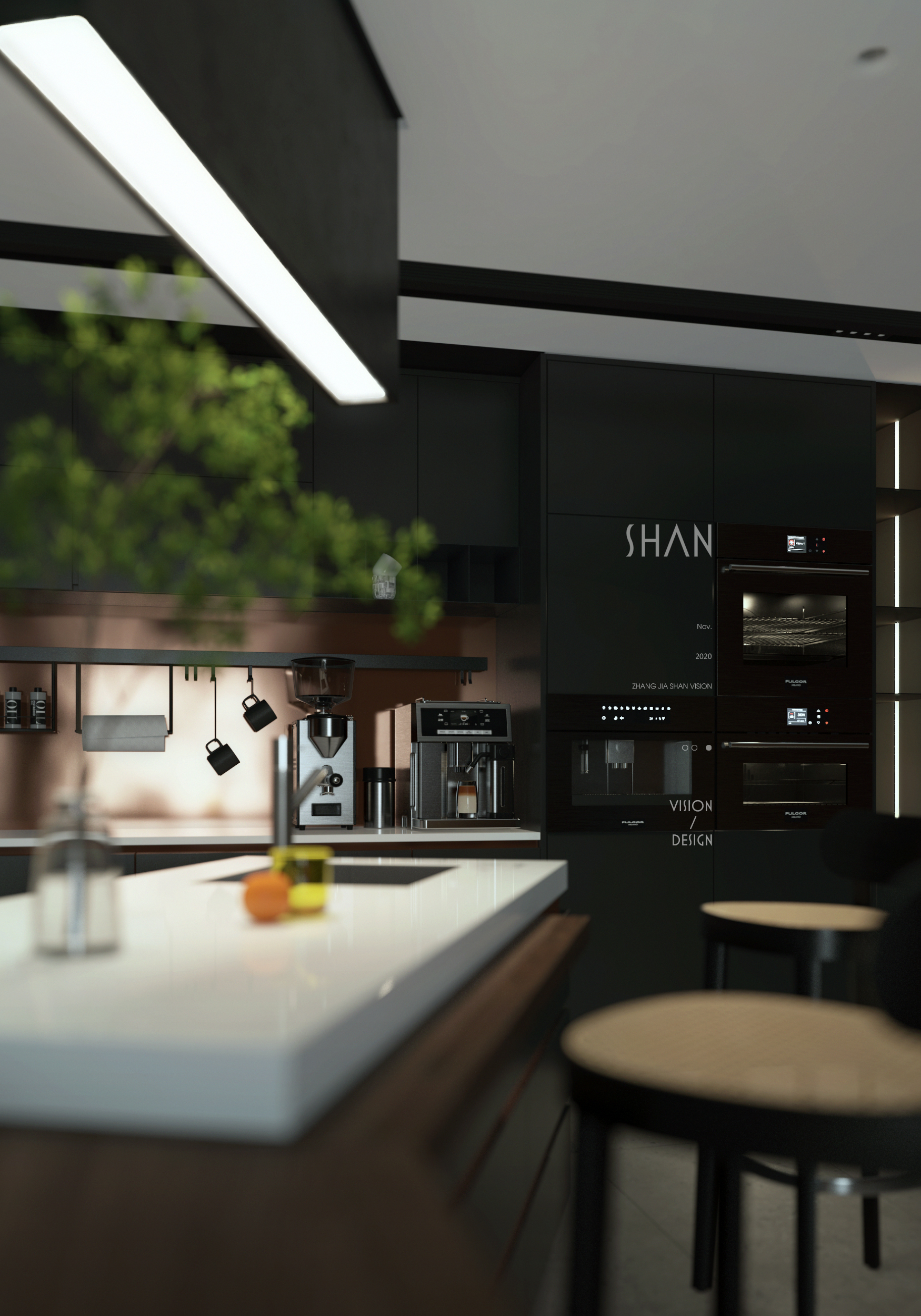 暗调魅力 | SHAN 打造单身住宅设计-8