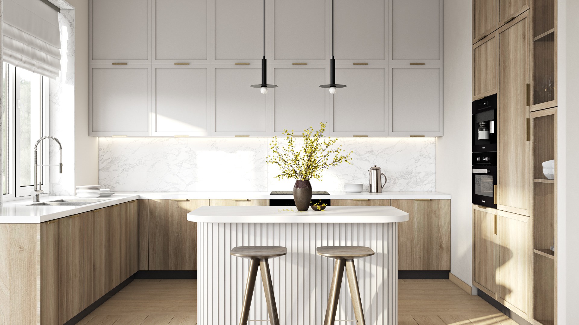 原木与浅灰色室内设计-10