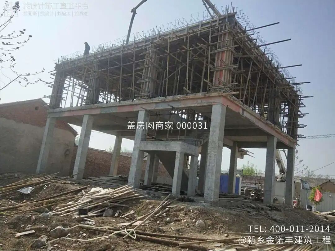 【施工队案例】河南驻马店二层欧式别墅施工-18