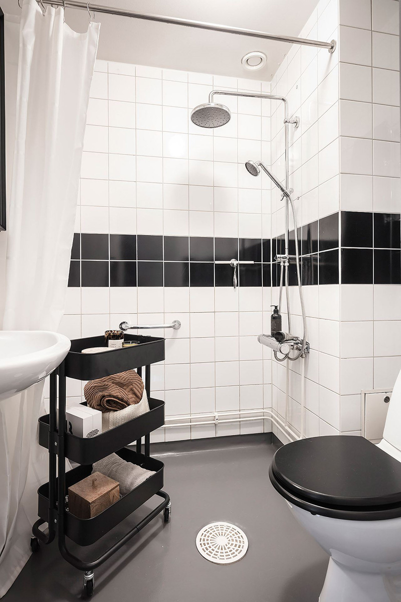 哥德堡 51 平米时尚公寓 | 灰墙砖厨、复古走廊，小空间大创意-30