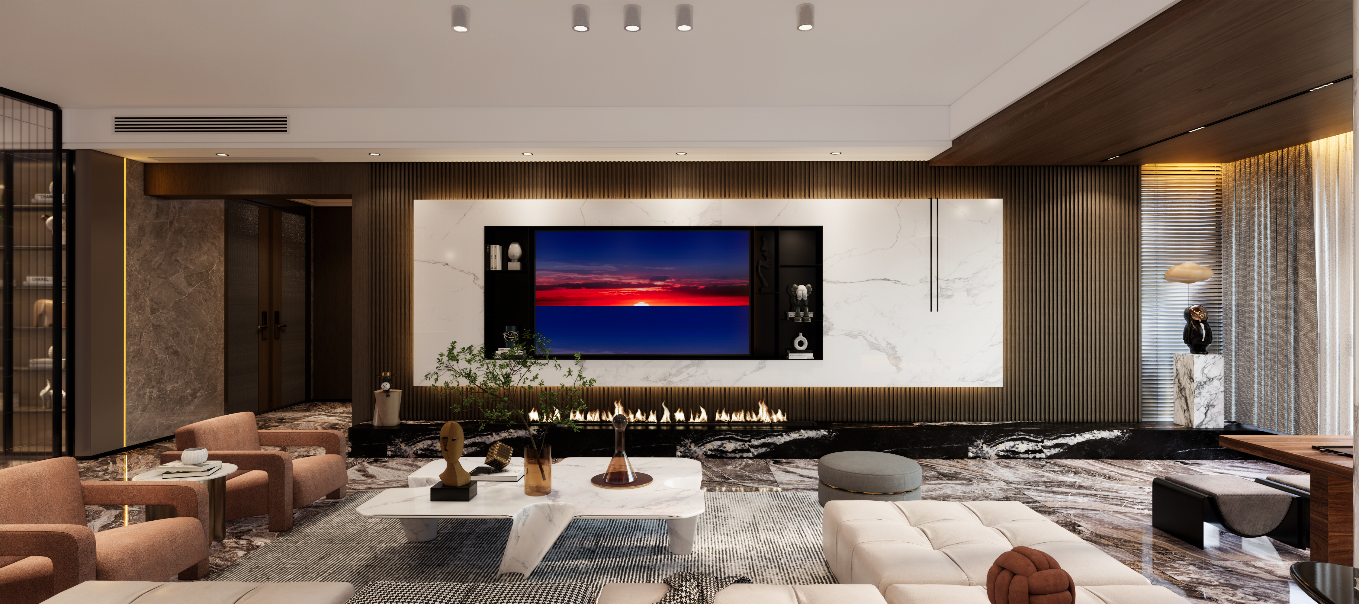 现代无主灯客厅设计-5