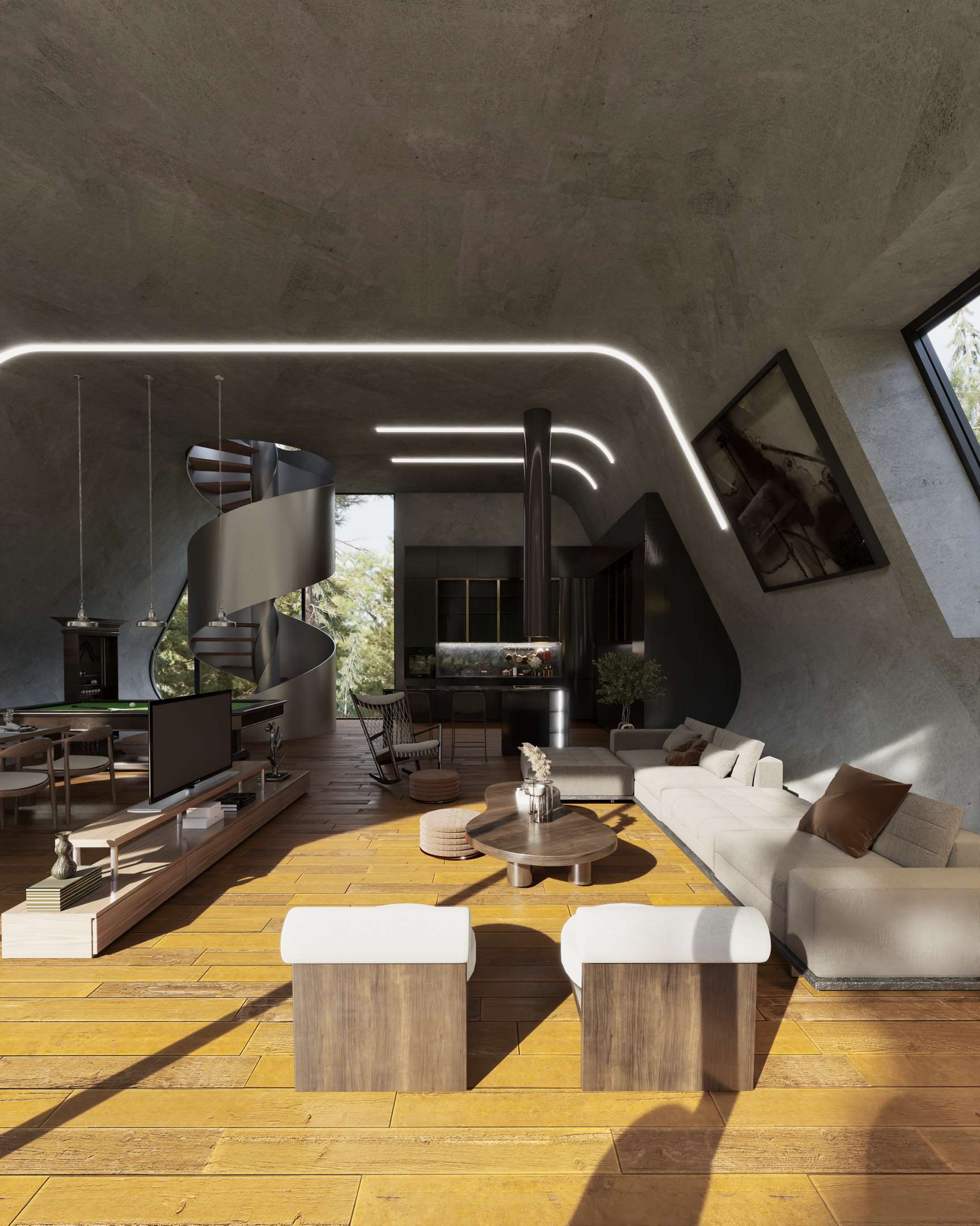 混凝土绿洲 A 形框架小屋设计丨加拿大温哥华丨Rabani Architectural Studio-19