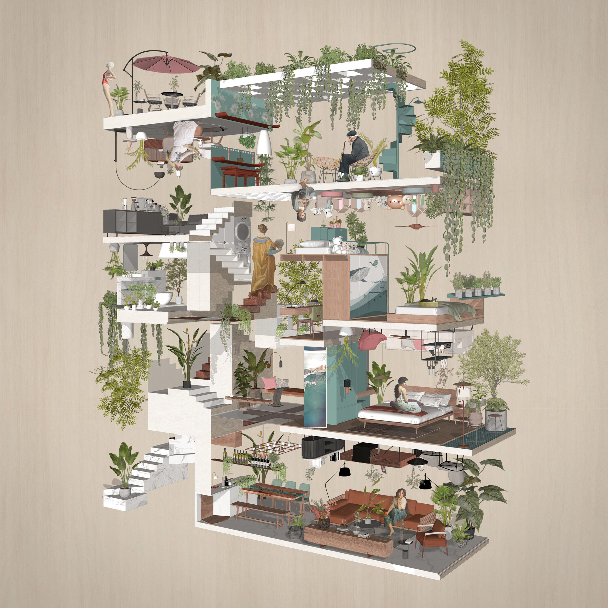 更靠近的房子丨越南胡志明市丨AD+studio-12