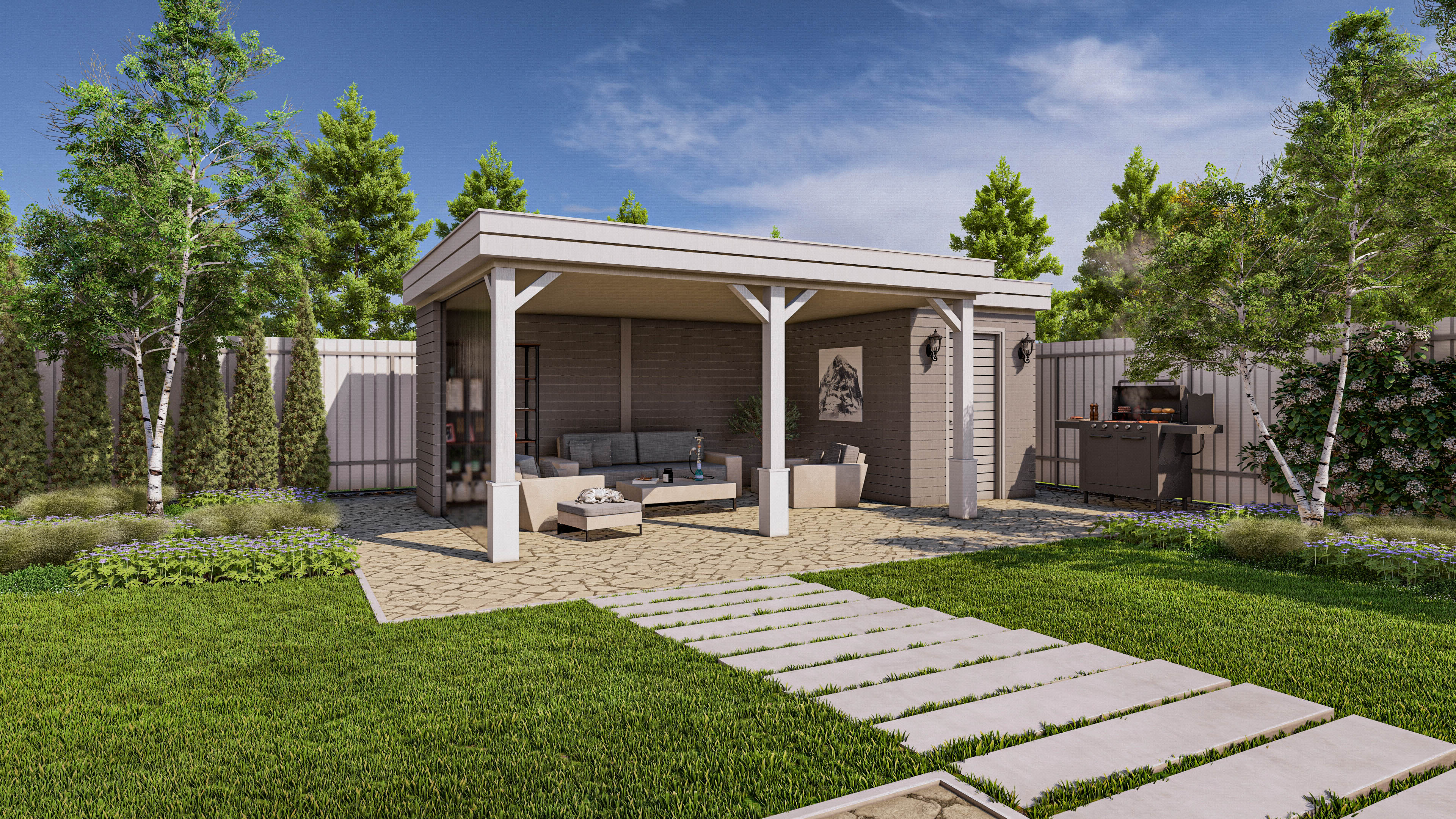 绿色绿洲中的一座温馨小屋-12