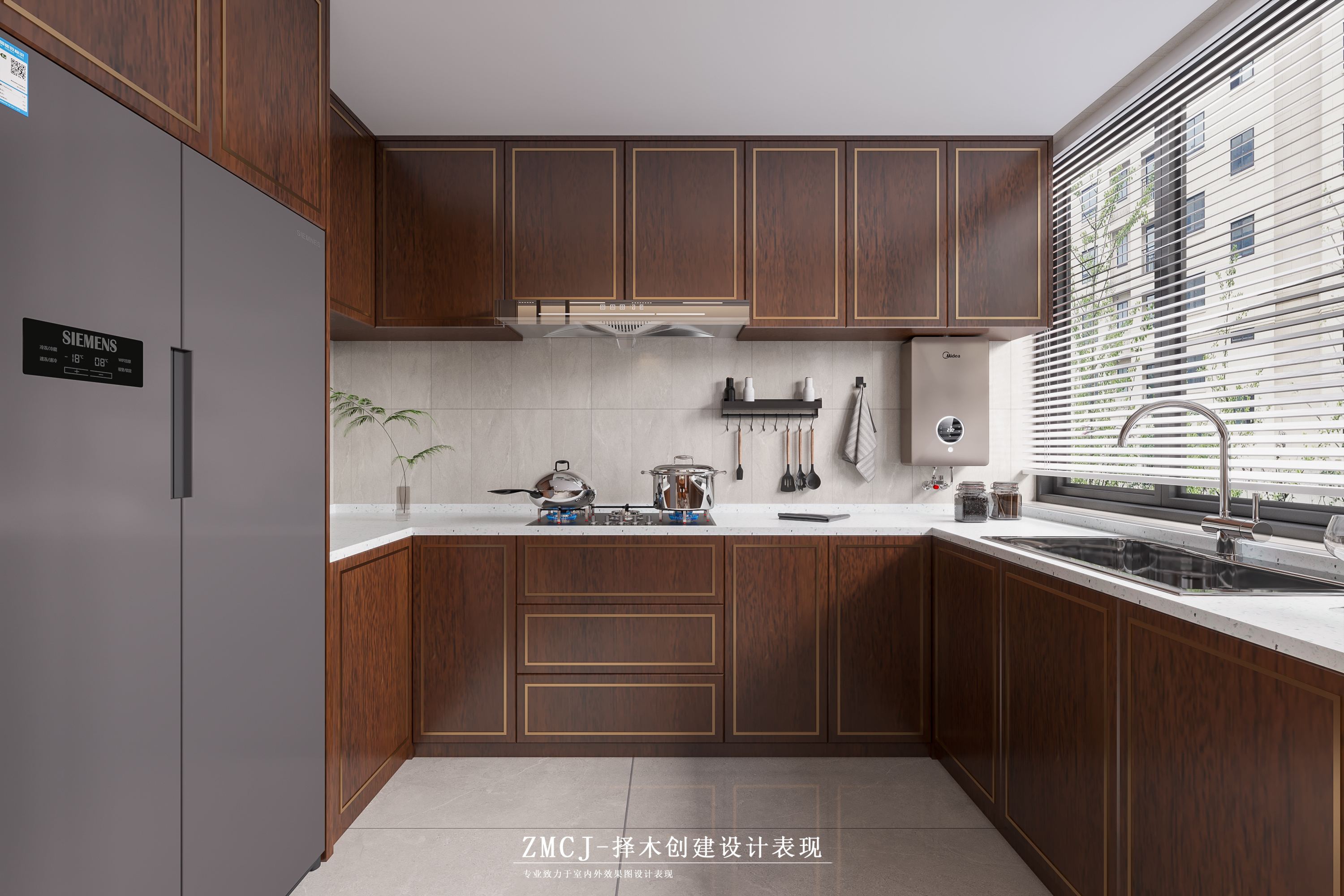 新中式风格客餐厅卧室—择木创建新晨效果图-4