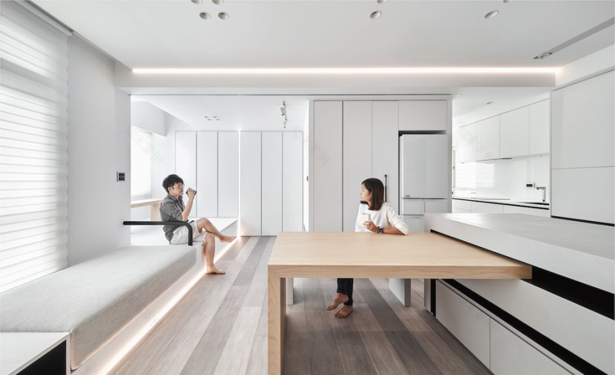 不定义空间的多功能小宅,62㎡旧房改造 | 虫点子新作-0