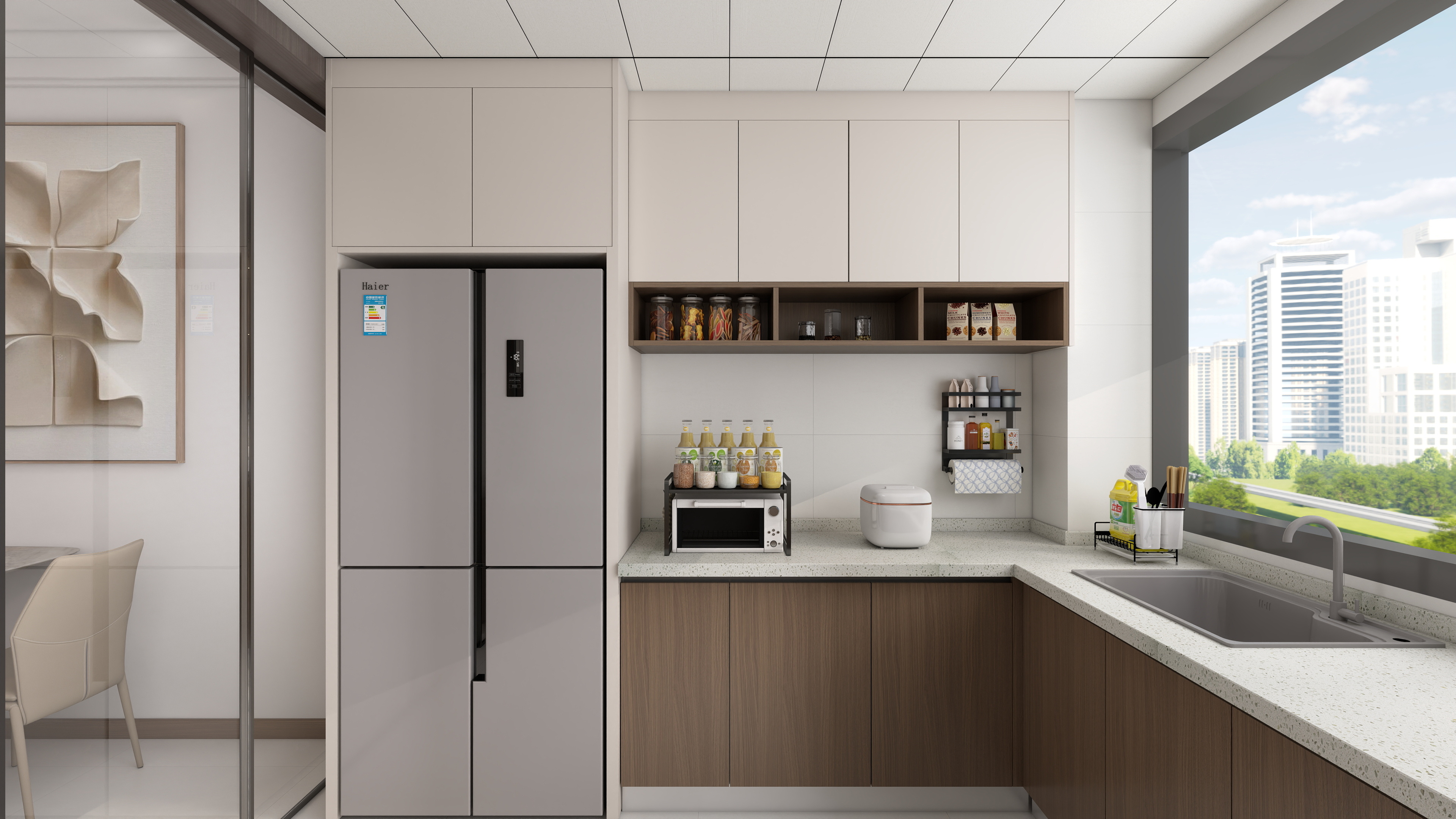 现代风格：温馨的家（木色+象牙白）-3