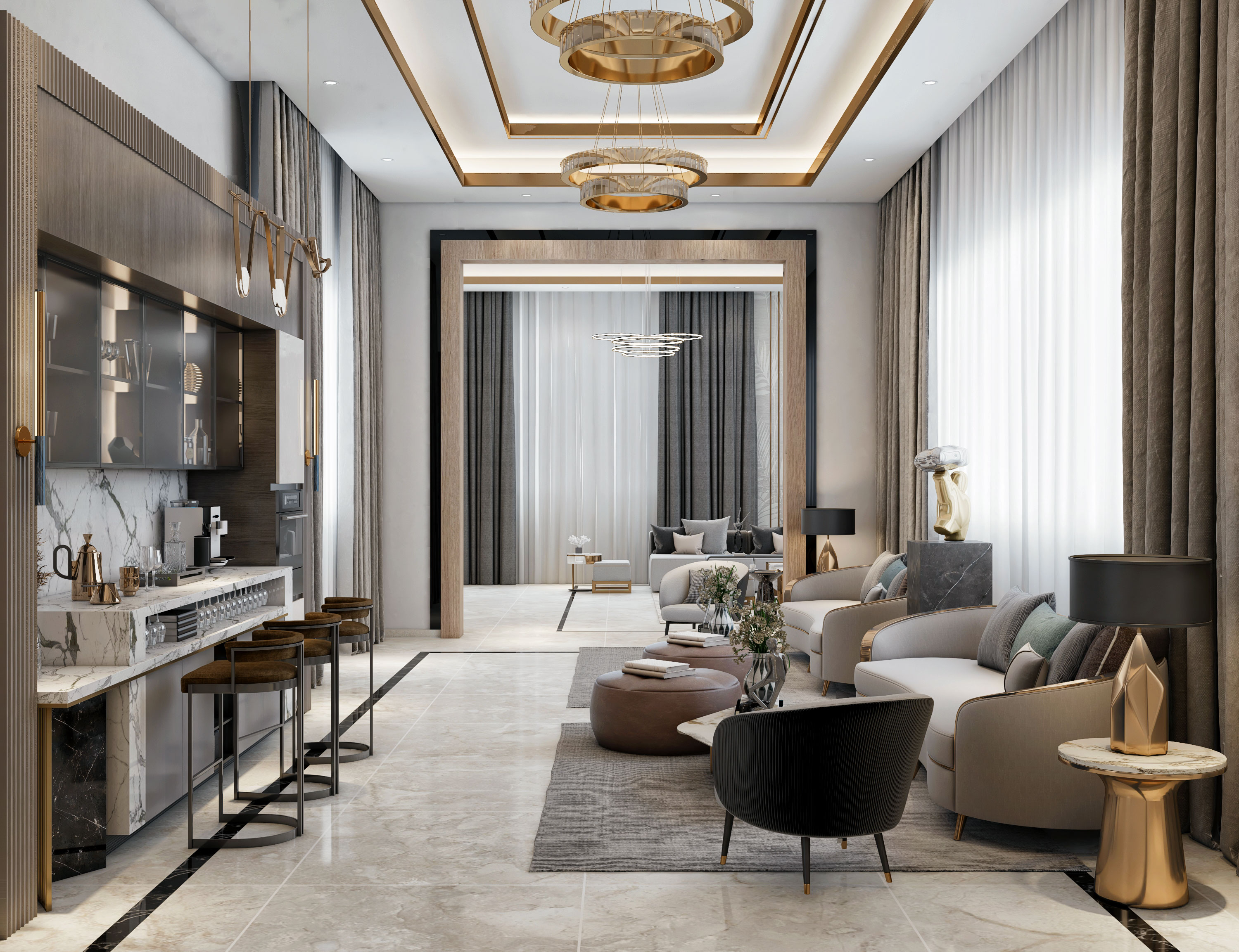 modern seating with kitchenette-5