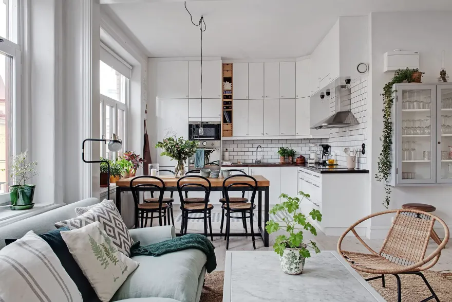 瑞典 1900 年老建筑开放式厨房改造-3