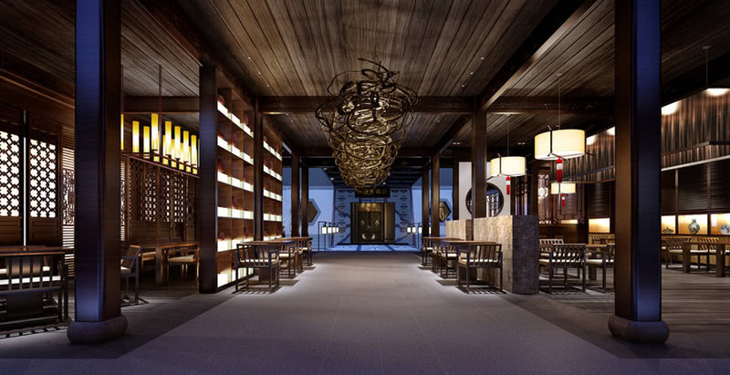 茶馆设计案例效果图-11