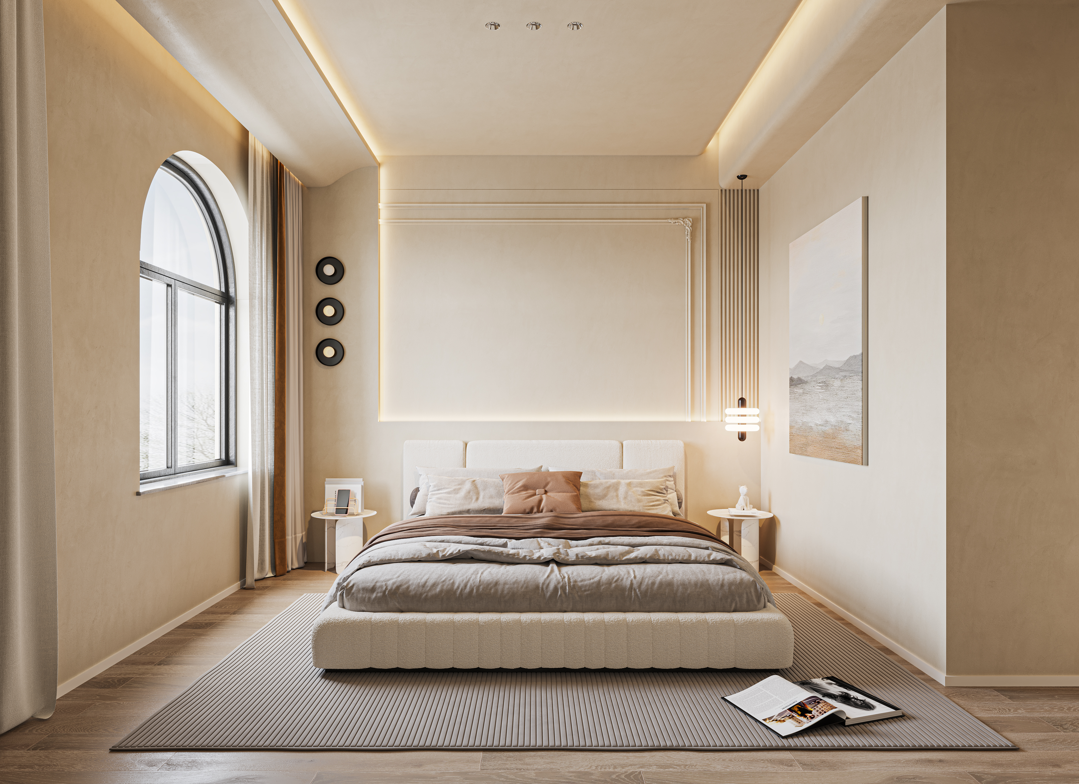 奶油侘寂风-效果图-合肥锦轩设计-28