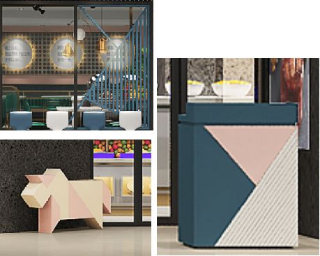 七巧板元素打造独特牛排餐厅空间-31