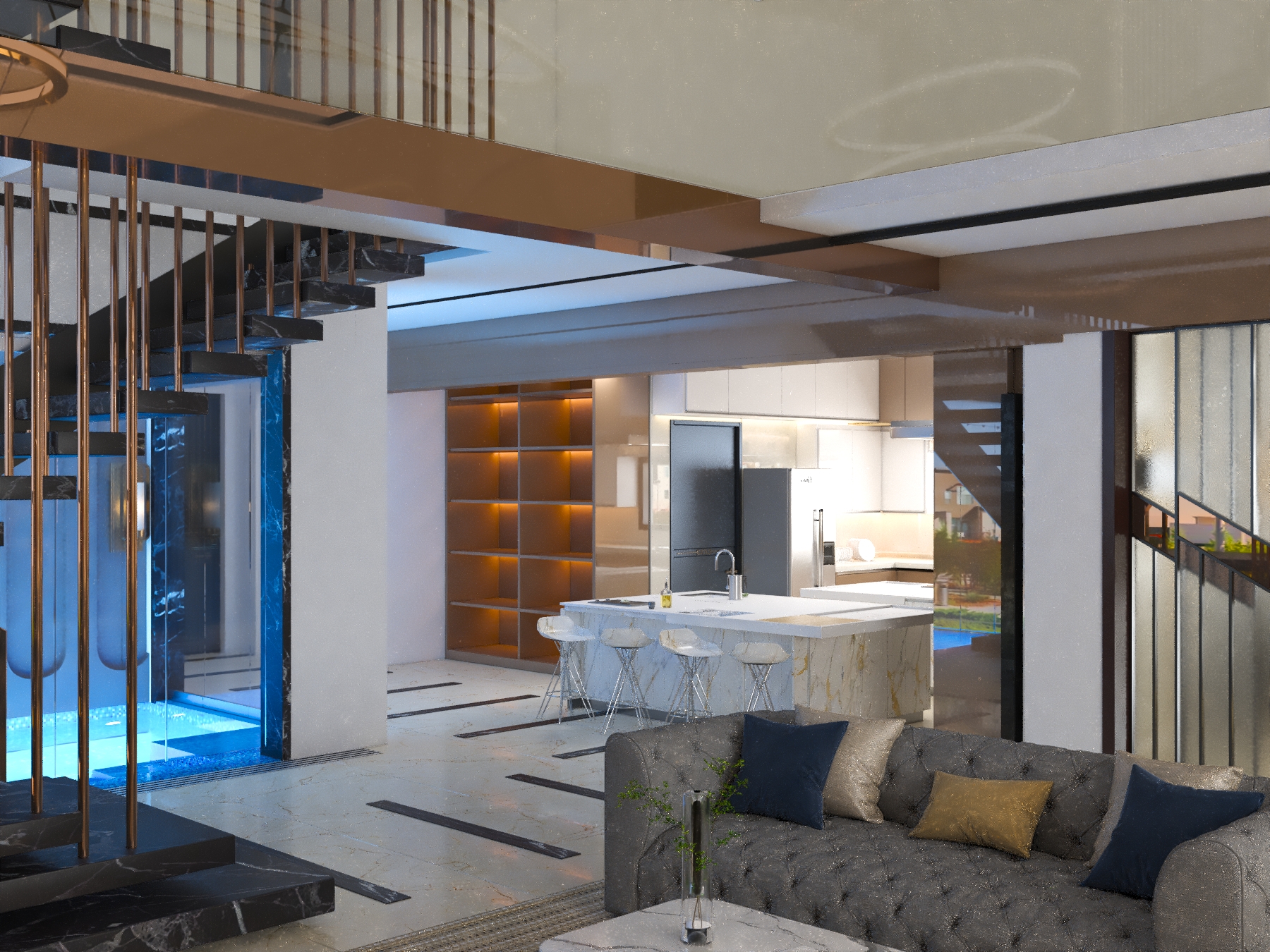 Living Dining & Drawing design Dubai-6