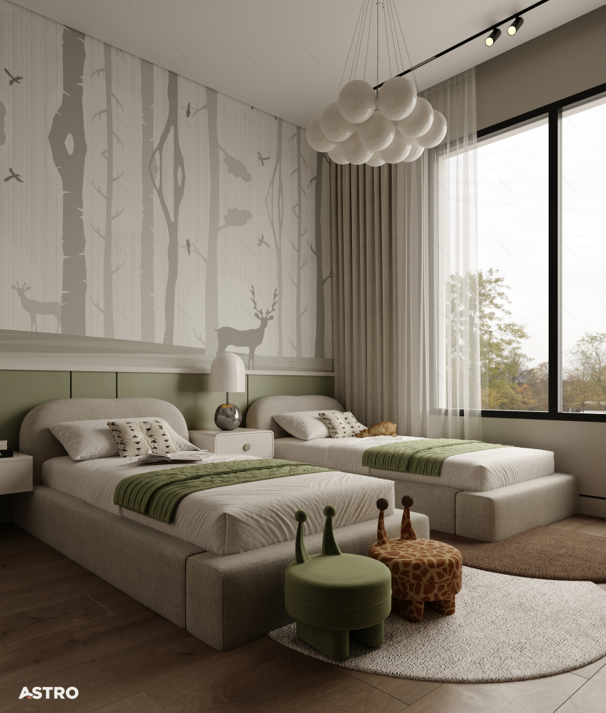 儿童卧室设计丨沙特阿拉伯丨Astro Architects-9