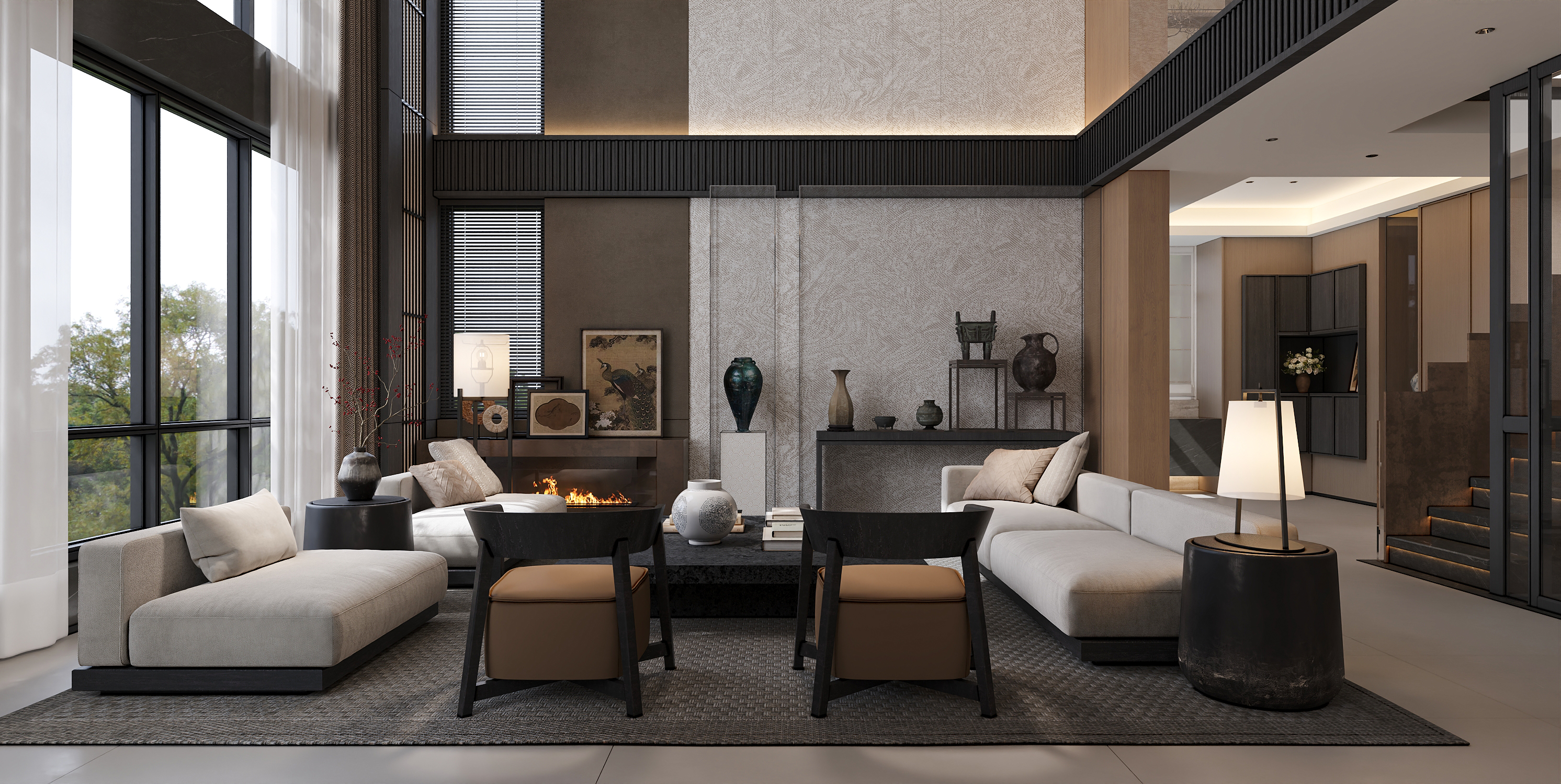 武汉  红莲湖高尔夫庄园535㎡    宋式美学效果表现-4