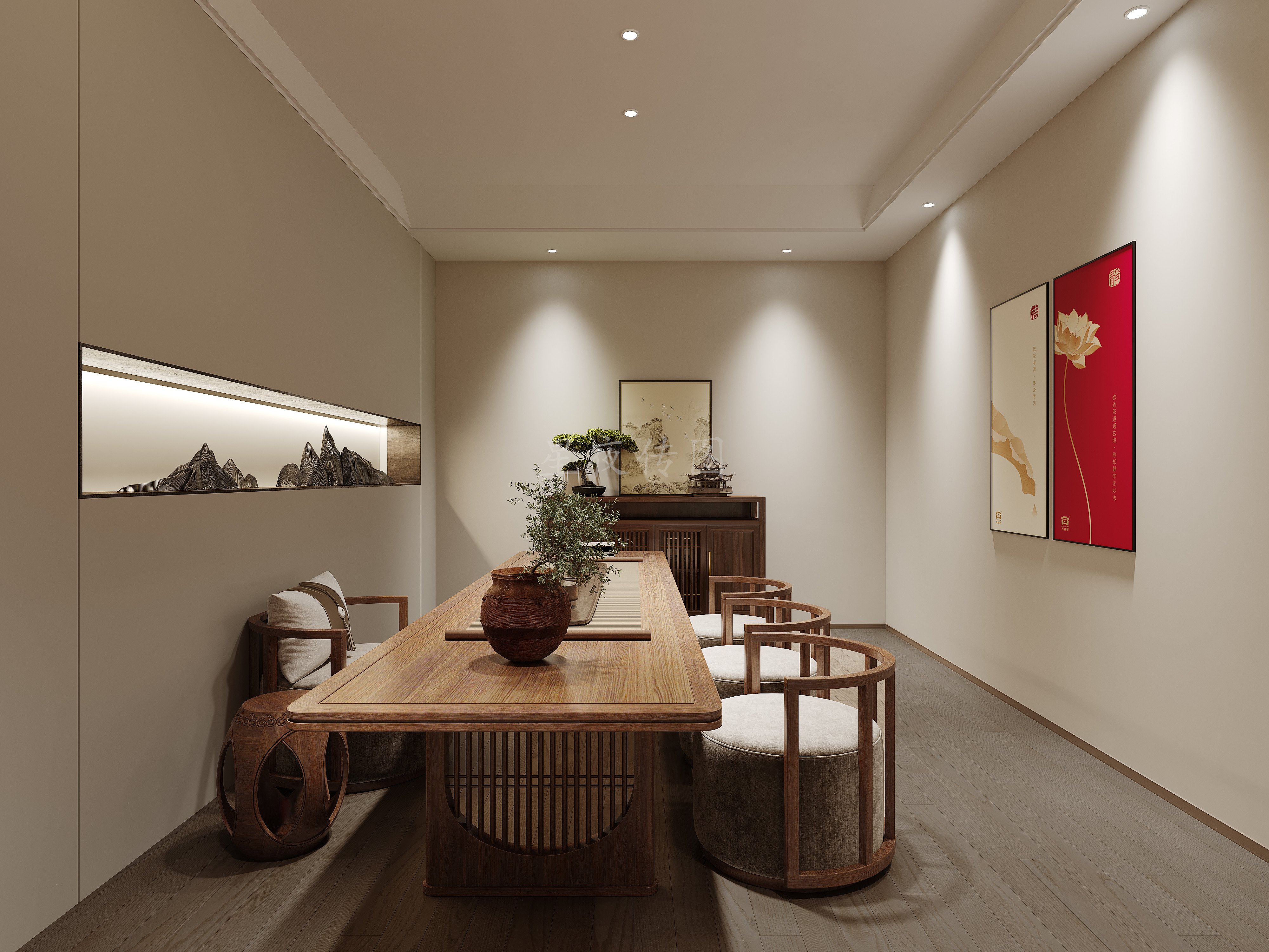 茶馆茶室设计，闲时清凉意，忙时烟火气-2