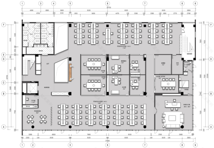 蓝河绵羊乳业集团办公室——现代极简之美-34