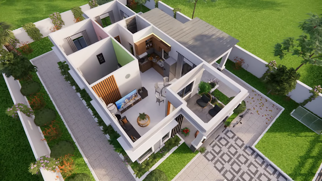 现代三居室舒适平房设计-17