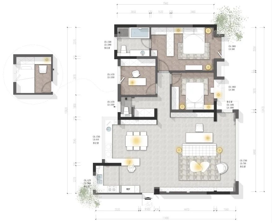 淮南南山里139㎡复古南洋风家居设计,藏身图书馆的定制生活-9