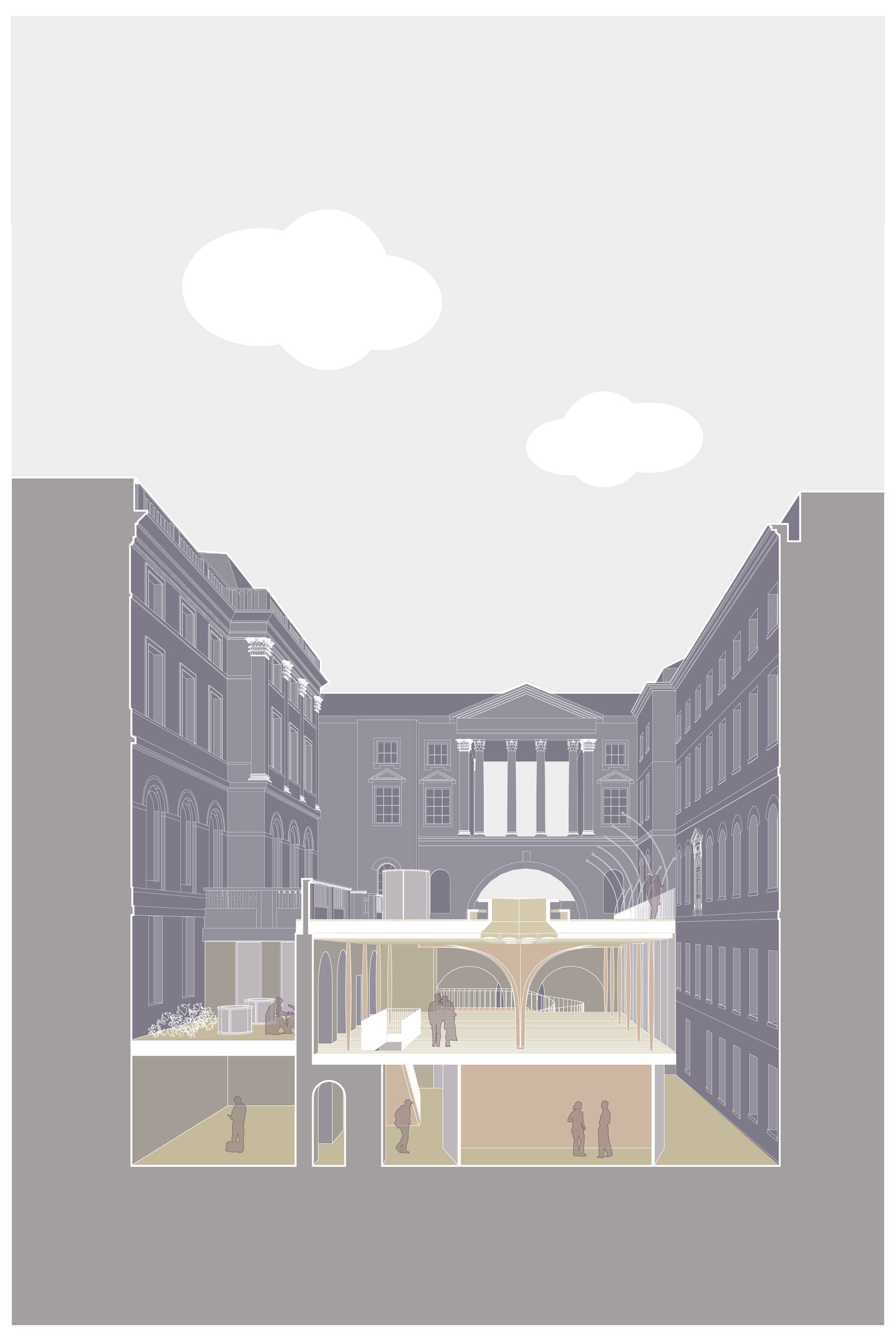 伦敦国王学院斯特兰德校区四方院重建项目丨英国伦敦丨Henley Halebrown-4