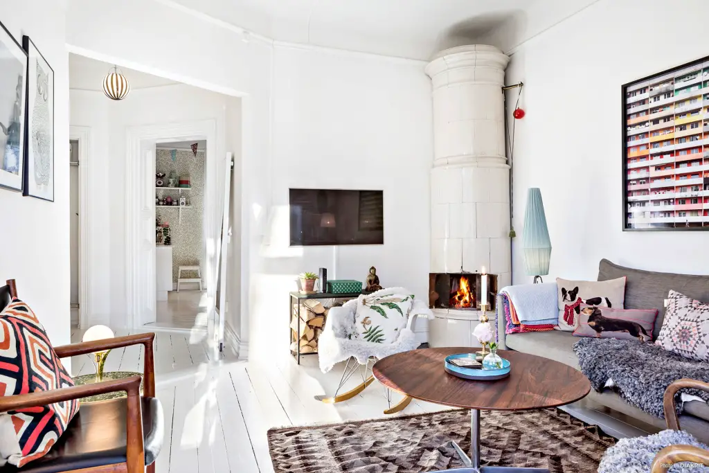 瑞典复古风公寓 | 色彩与历史的完美融合-9