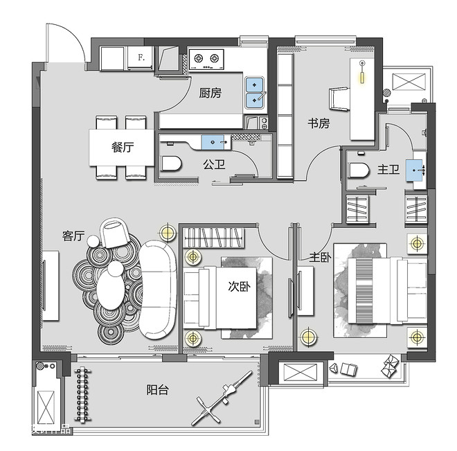 南昌绿地朝阳中心精装户型样板间丨中国南昌丨梁志天设计师有限公司（SLD）（空间设计）,成象软装（软装设计及执行）-15