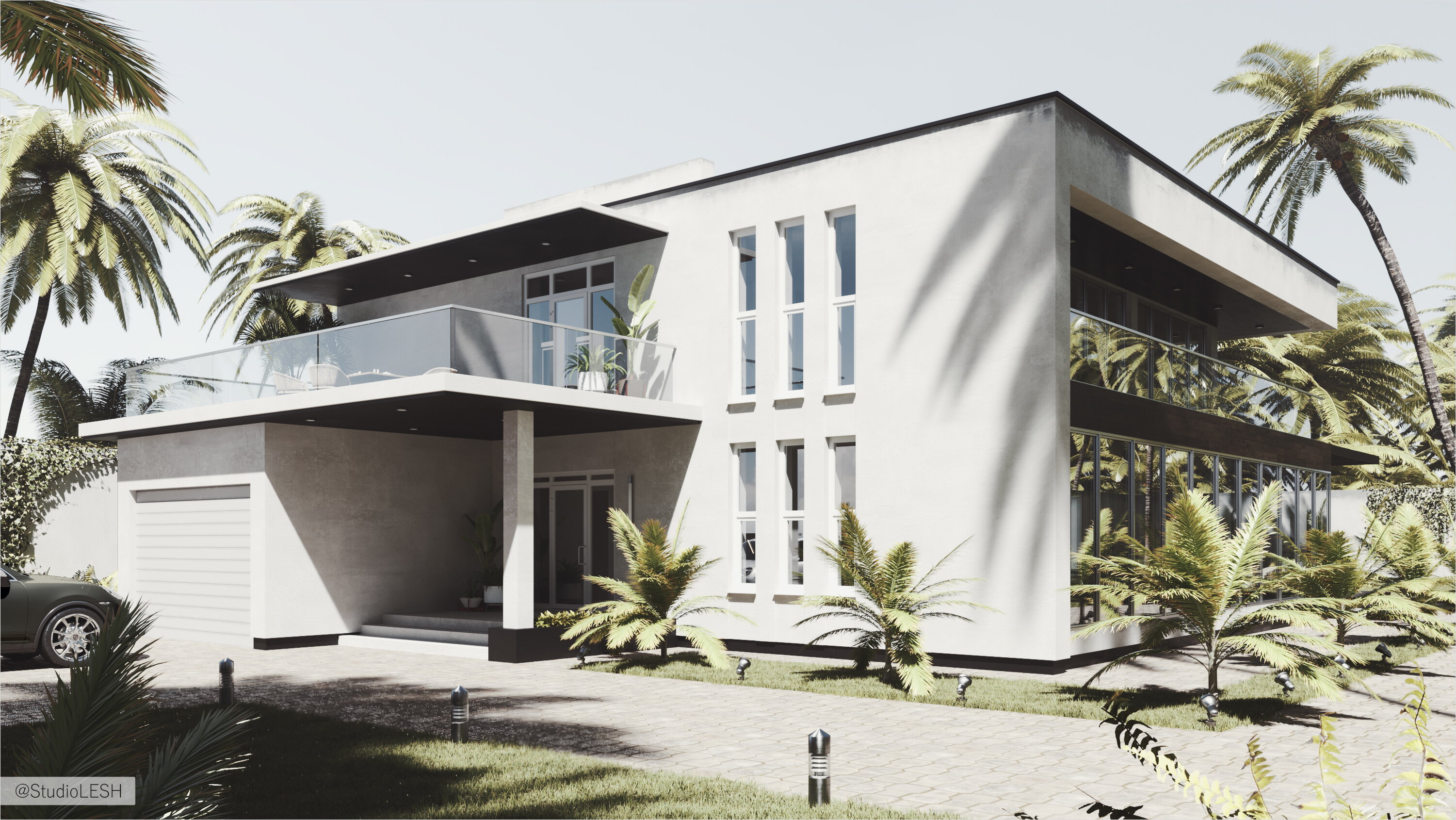 城外带泳池的两层别墅丨LESH（推测）-10