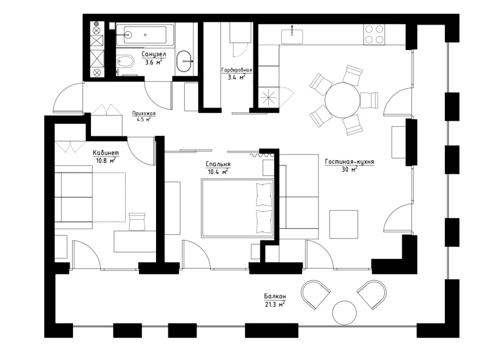 索契84平米公寓,在质朴中感受生活之静丨尼基塔·科兹洛夫（Nikita Kozlov）-37