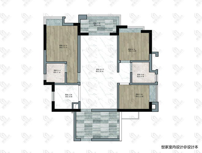 45万元三居95平米装修案例·效果图-12