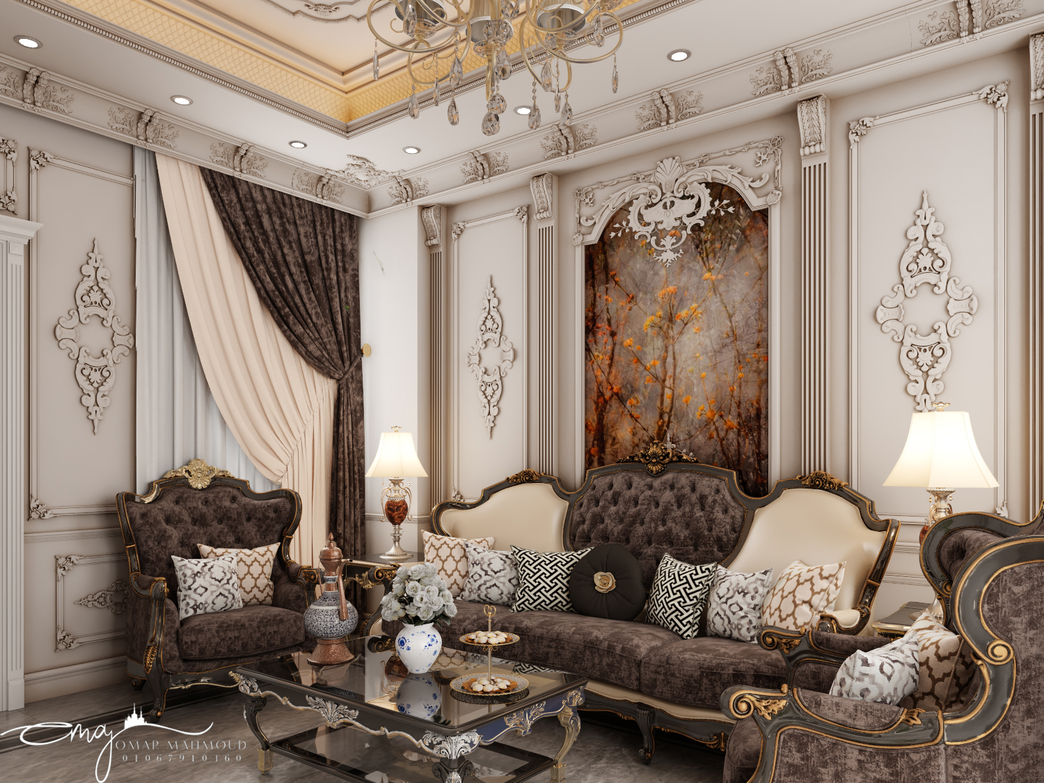 new classic interior design house 120m-11
