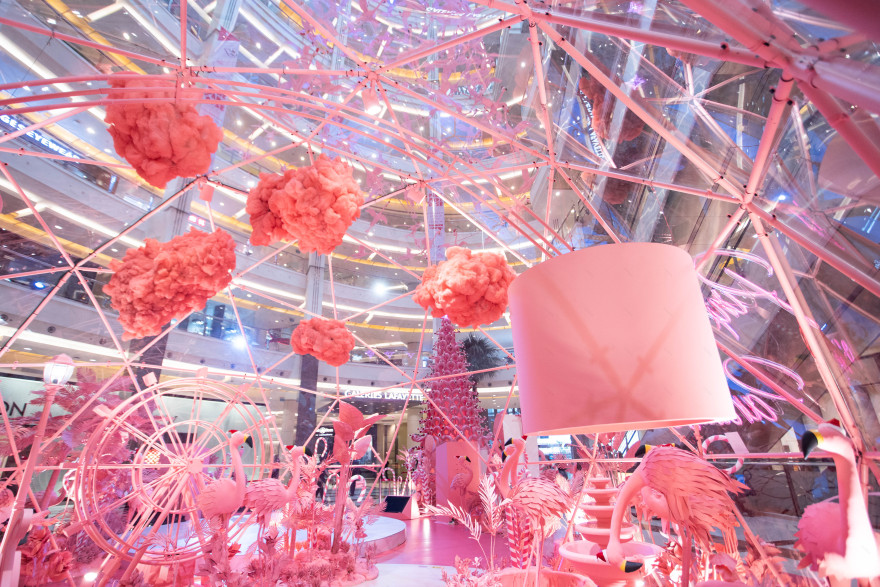 Pink Paradise - X-mas VM Mall Decor Installation-11