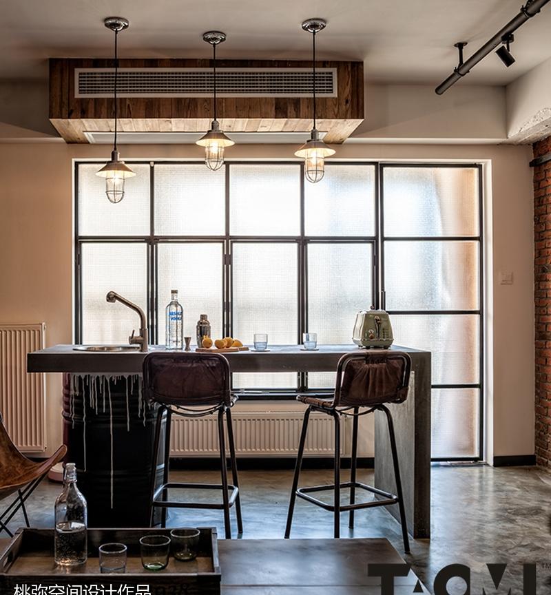 桃弥设计 | 工业风平层住宅,灵活布局与复古元素完美融合-18