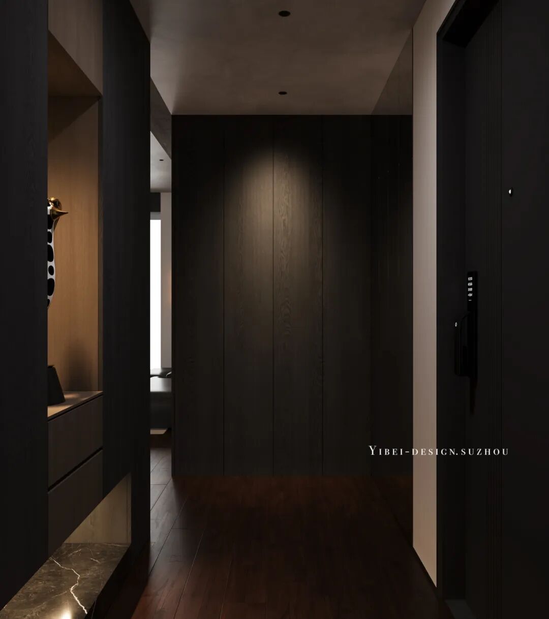 当暗黑空间拥抱粉色大理石丨家装设计丨YIBEI DESIGN SUZHOU-2