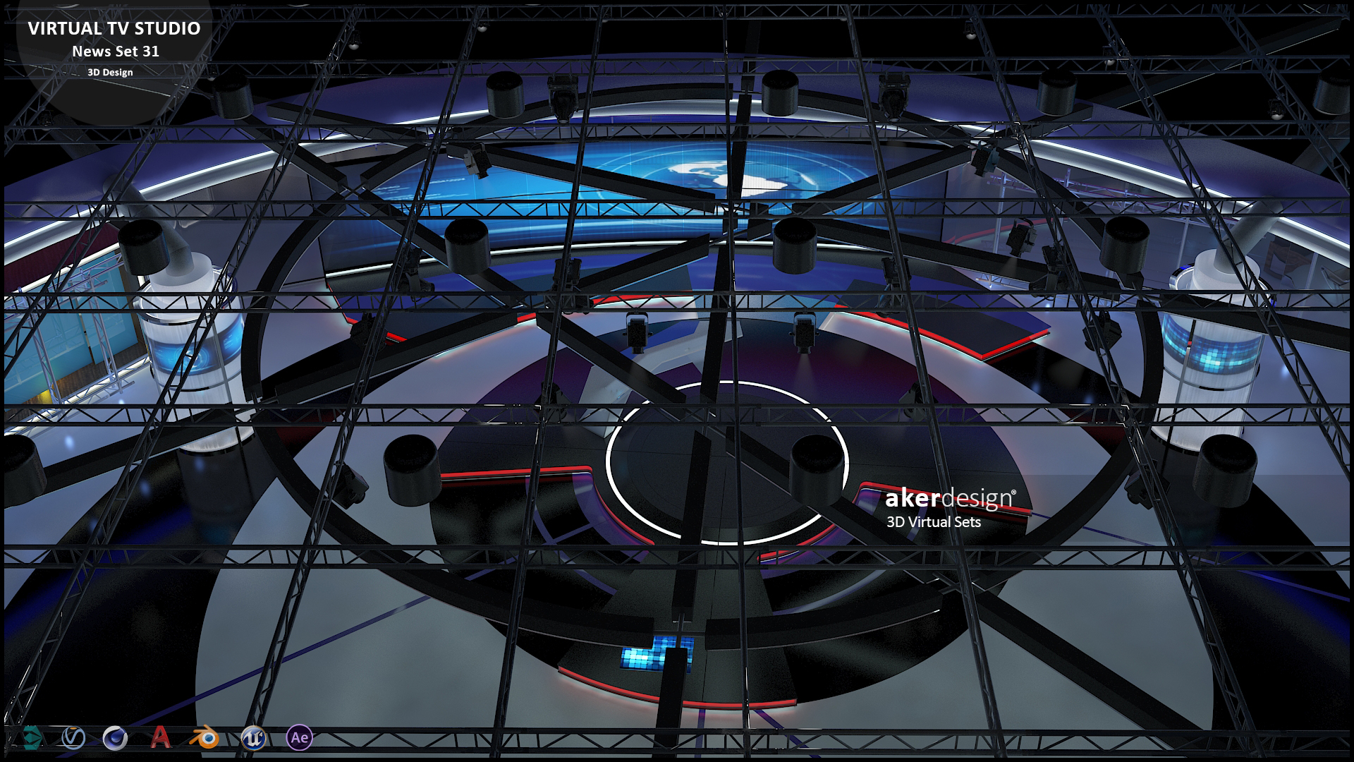 虚拟电视演播室新闻场景 1-13