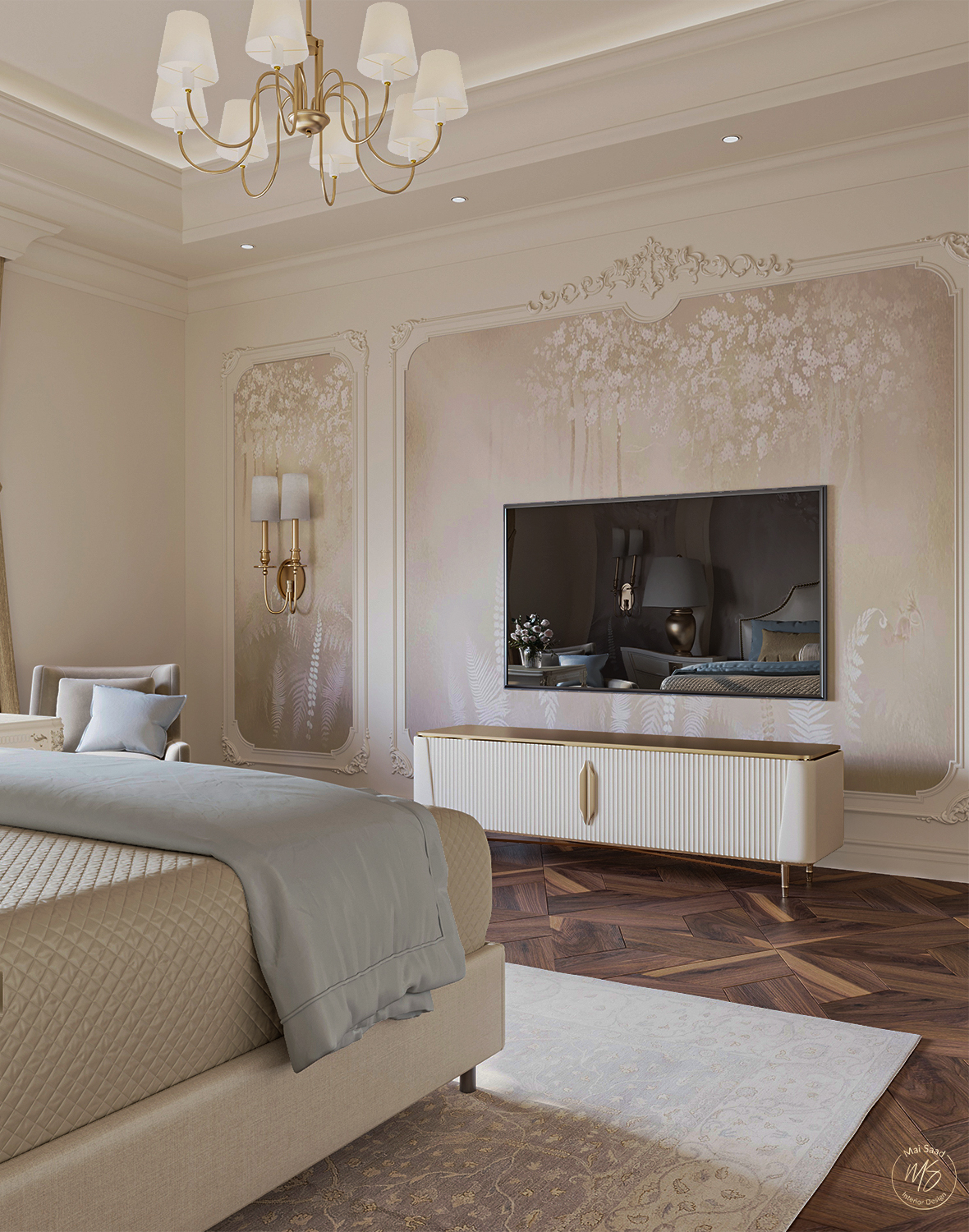 美式主卧丨MAI SAAD INTERIORS-9